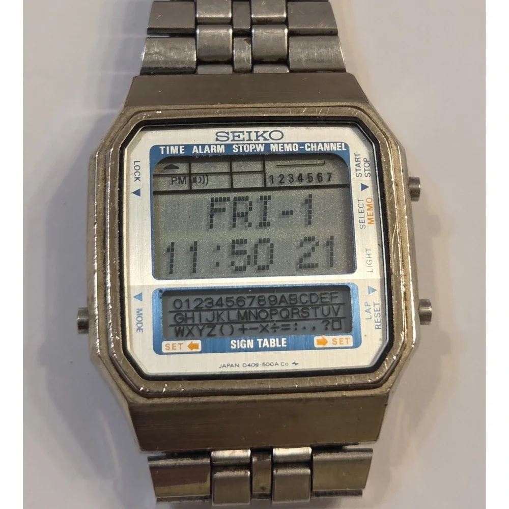 Rare Vintage Seiko Sign Table D409-5009 Men's Digital Sports Watch 1980s